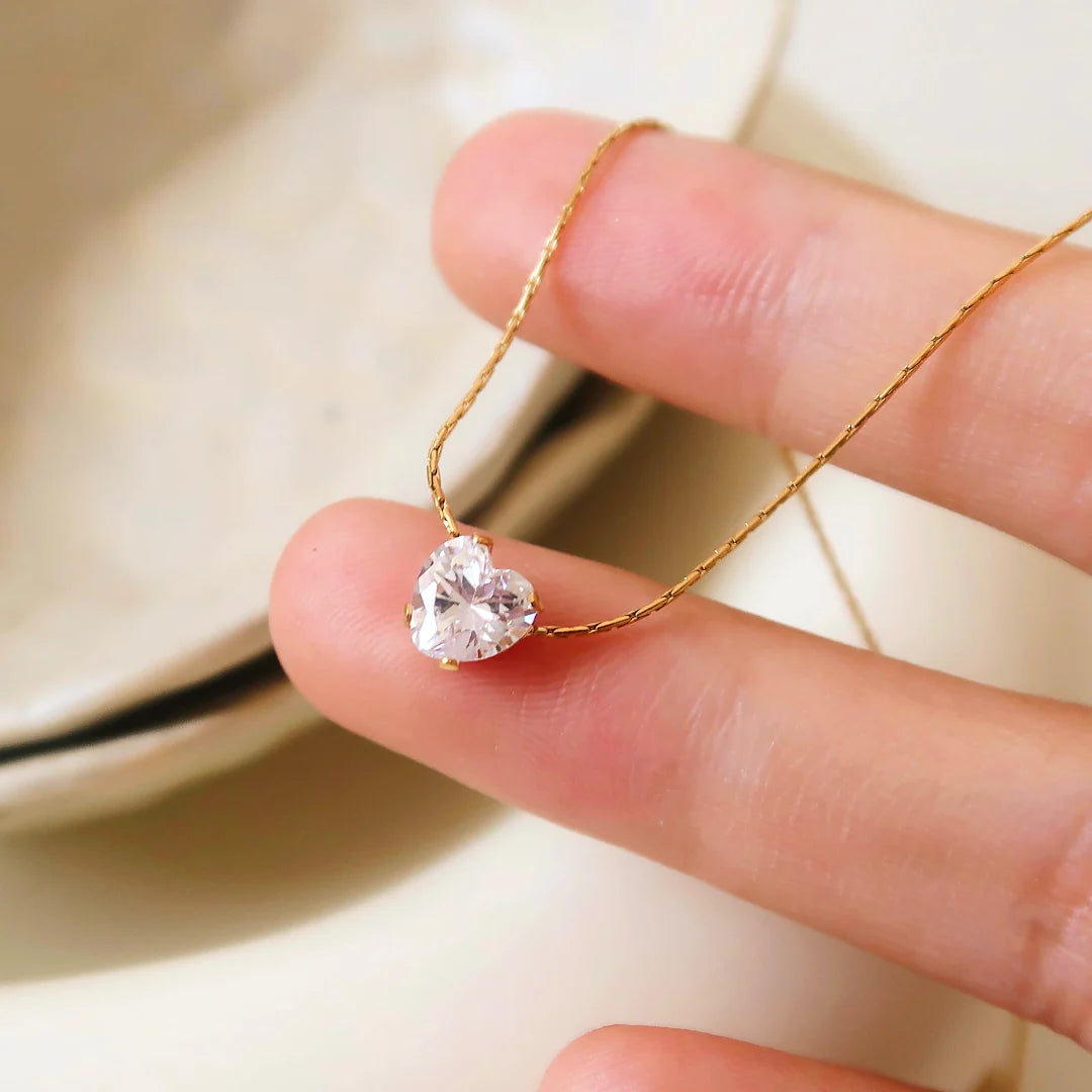 Solitaire Heart Necklace